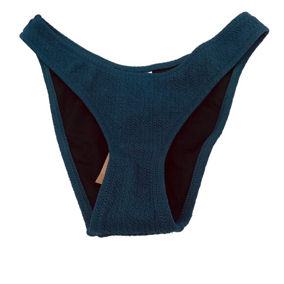 New J. Crew Blue Textured Cheeky Bikini Swim Bathing Suit Bottom Women's Size XS - Picture 2 of 8